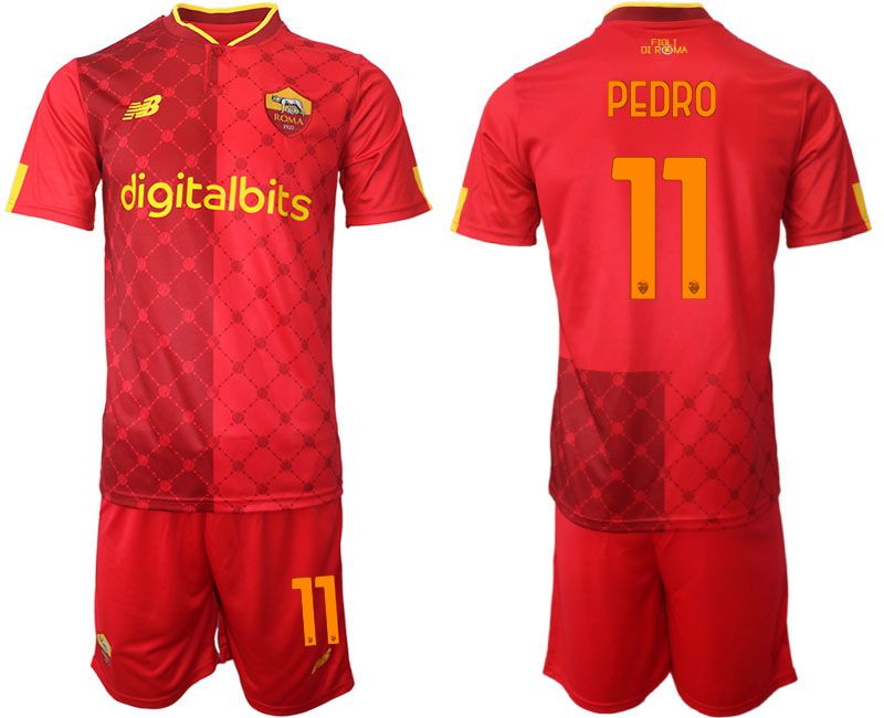 Men 2022-2023 Club AS Rome home red 11 Soccer Jersey